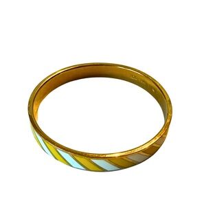 Kate spade Tow the Line yellow and white Bangle Bracelet